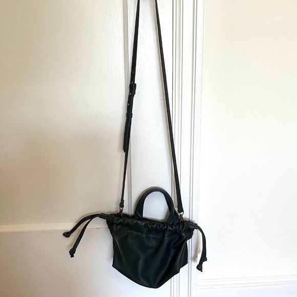 Like New! Madewell The Piazza Leather Mini Crossbody Bag in Dark Palm Green - Picture 2 of 9
